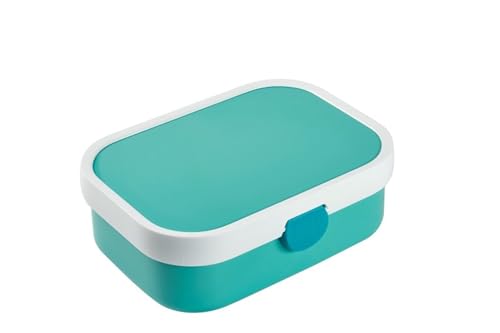 Mepal - Lunchbox Campus - Bento Lunchbox für Kinder - Brotdose mit Bento-Fach & Gabel - Meal Prep Box mit Clip-Verschluss - BPA-frei & Spülmaschinenfest - 750 ml - Turquoise von Mepal