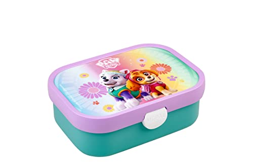 Mepal Brotdose Kinder - Bento Box Kinder - Brotdose Kinder mit Fächern & Gabel - Meal Prep Box mit Clip-Verschluss - BPA-frei & Spülmaschinenfest - 750 ml - Paw Patrol Girls von Mepal