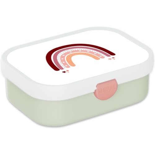 Mepal Brotdose für Kinder - Bento Lunchbox - Regenbogen - Jausenbox mit Bento-Fach & Gabel - Meal Prep Box Clip-Verschluss - BPA-frei & Spülmaschinenfest - 750 ml - Grün von Mepal
