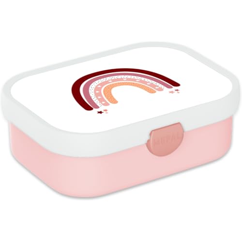 Mepal Brotdose für Kinder - Bento Lunchbox - Regenbogen - Jausenbox mit Bento-Fach & Gabel - Meal Prep Box Clip-Verschluss - BPA-frei & Spülmaschinenfest - 750 ml - Hellrosa von Mepal