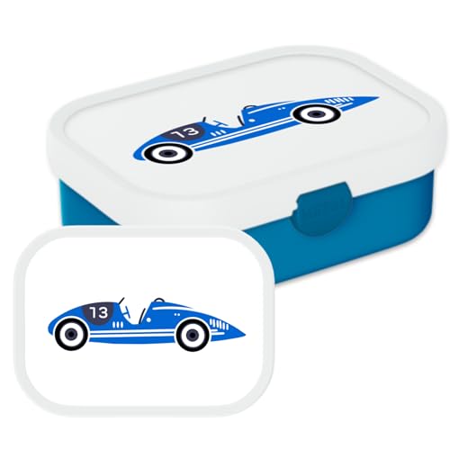 Mepal Brotdose für Kinder - Bento Lunchbox - Rennwagen - Jausenbox mit Bento-Fach & Gabel - Meal Prep Box Clip-Verschluss - BPA-frei & Spülmaschinenfest - 750 ml - Blauer Rennwagen Mepal Brotdose für Kinder - Bento Lunchbox - Rennwagen - Jausenbox mit Bento-Fach & Gabel - Meal Prep Box Clip-Verschluss - BPA-frei & Spülmaschinenfest - 750 ml - Blauer Rennwagen von Mepal