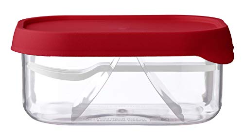 Mepal Campus Fruchtbox mit kleiner Gabel, Rot, 11,3 x 8 x 5 cm, 250 ml, Pausendose aus PCTG / TPE von Mepal