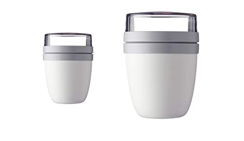 Mepal - Lunchpot Ellipse Duo Pack – Nordic White – klein/groß – praktischer Müslibecher, Joghurtbecher, To go Becher – Geeignet für Tiefkühler, Mikrowelle und White Mepal - Lunchpot Ellipse Duo Pack – Nordic White – klein/groß – praktischer Müslibecher, Joghurtbecher, To go Becher – Geeignet für Tiefkühler, Mikrowelle und White von Mepal