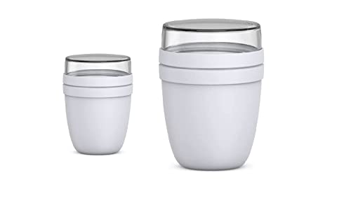Mepal - Lunchpot Ellipse Duo Pack - Praktischer Müslibecher, Joghurtbecher, To Go Becher - Geeignet für Tiefkühler, Mikrowelle & Spülmachine - 300 & 500 ml - Cool Grey Mepal - Lunchpot Ellipse Duo Pack - Praktischer Müslibecher, Joghurtbecher, To Go Becher - Geeignet für Tiefkühler, Mikrowelle & Spülmachine - 300 & 500 ml - Cool Grey von Mepal