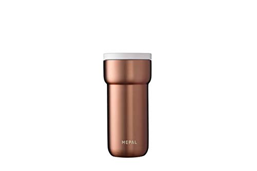 Mepal - Isolierbecher Ellipse - 4 Stunden heiß & 8 Stunden kalt - Thermobecher für Unterwegs - Geeignet als Tee & Kaffeetasse zum Mitnehmen - Passt in alle Becherhalter - 375 ml - Rose Gold von Mepal