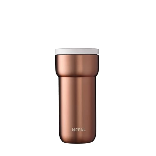 Mepal - Isolierbecher Ellipse - 4 Stunden heiß & 8 Stunden kalt - Thermobecher für Unterwegs - Geeignet als Tee & Kaffeetasse zum Mitnehmen - Passt in alle Becherhalter - 375 ml - Rose Gold von Mepal