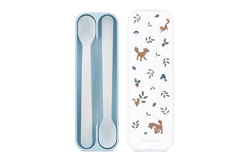 Mepal - Fütterlöffel Mio Little Dutch - Babylöffel - Kleinkind Fütterlöffel - Spülmaschinengeeignet & BPA frei - 2er Set - Forest Friends von Mepal