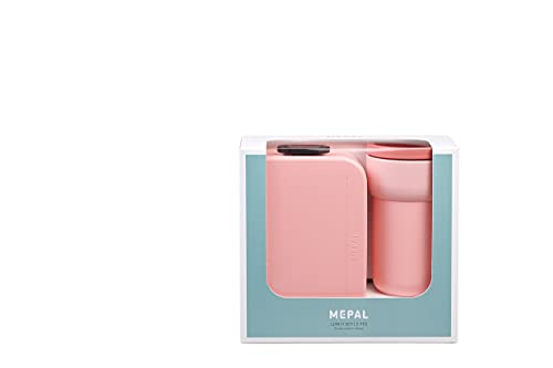 Mepal - Geschenkset Lunch - Lunch Set mit Lunchbox & Kaffeebecher To Go - Lunchbox Take a Break & Reisebecher Ellipse - 900 ml & 275 ml - Nordic Pink von Mepal