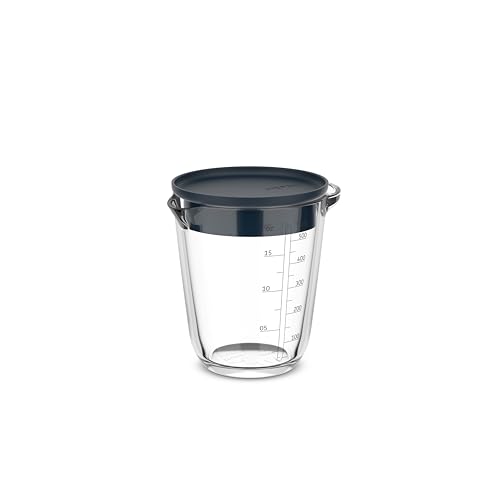 Mepal - Glas Messbecher mit Deckel Chef it - Leicht ablesbare, eingravierte Skala - Mikrowellen- & Backofengeeignet (ohne Deckel) - Hochwertiges Glas - Spülmaschinengeeignet - 500 ml - Navy von Mepal