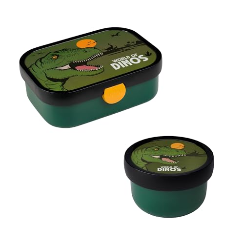 Mepal | Kinder Obst- und Bento Box | Campus meets Fruits | Spülmaschinenfest & BPA-frei | 300 & 750 ml | Mit Fächern, Gabel & Clip-Verschluss | Perfekt für Snacks & Mahlzeiten | Dino von Mepal