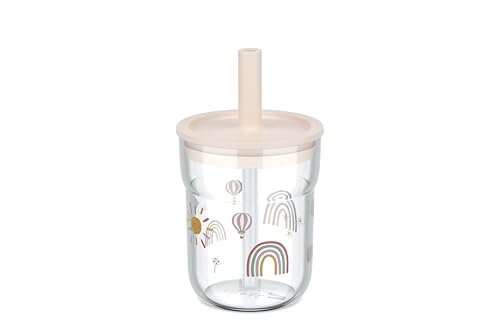 Mepal - Kinderbecher mit Strohhalm Mio - Flexibler Deckel mit insektensicherem Strohhalm - Geeignet für alle Arten von Flüssigkeiten - Verschüttet nicht - 250 ml - Sunshine & Rainbow von Mepal