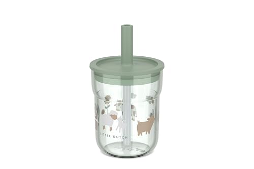 Mepal - Kinderbecher mit Strohhalm Mio Little Dutch - Flexibler Deckel mit insektensicherem Strohhalm - Geeignet für alle Arten von Flüssigkeiten - Verschüttet nicht - 250 ml - Little Farm von Mepal