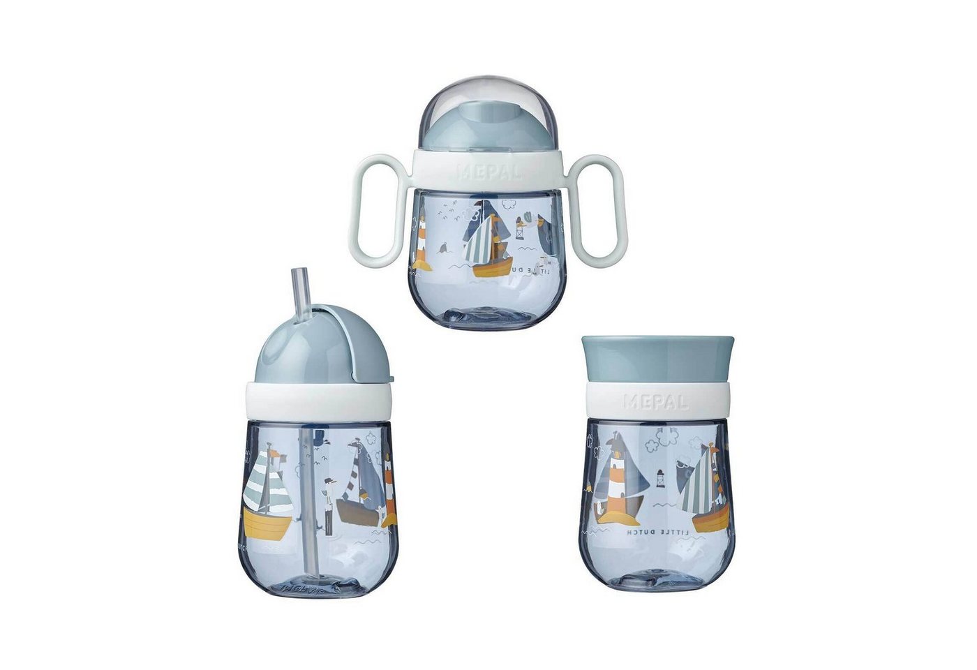 Mepal Kinderbecher Mio Trinklernbecher 3er Set, Polypropylen, Silikon, Tritan von Mepal