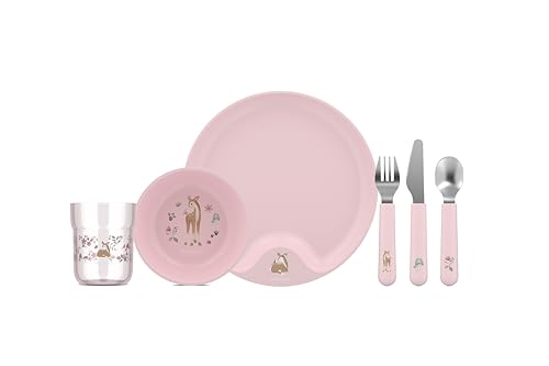 Mepal - Kindergeschirr Set Mio Little Dutch - Kinder Geschirr - Inklusive Kinderglas, Kinderteller, Kinderschale und Kinderbesteck - Spülmaschinengeeignet & BPA frei - 6-teilig Set - Fairy Garden von Mepal