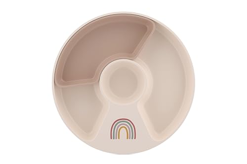 Mepal - Kinderteller mit Unterteilung Mio - Hohe Kanten/Ecken für Schöpfen - Anti-Rutsch-Boden - Mit Fach zur Unterteilung in 2, 3 oder 4 Teile - Mikrowellengeeignet - Sunshine & Rainbow von Mepal