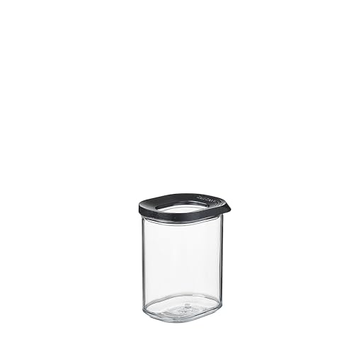 Mepal - Lebensmittelbehälter Modula Black - Transparente Aufbewahrungsbox mit Deckel - Küchen-Aufbewahrungs-Organizer & Kunststoff - Aufbewahrungsbox - Stapelbar und luftdicht - 375 ml - Black von Mepal