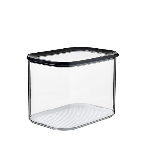 Mepal - Lebensmittelbehälter Rechteckige Modula XL - Transparente Vorratsbox mit Deckel - Küchenorganizer & Aufbewahrungsbox aus Kunststoff - Stapelbar & Luftdicht - 4500 ml - Black von Mepal