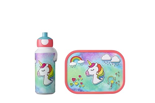 Mepal - Lunch-Set Campus - Lunch-Set für Kinder mit Pop-up Trinkflasche & Lunch Box - Lunch-Set für die Schule oder unterwegs - Spülmaschinenfest & BPA-frei - 400 ml + 750 ml - Unicorn Mepal - Lunch-Set Campus - Lunch-Set für Kinder mit Pop-up Trinkflasche & Lunch Box - Lunch-Set für die Schule oder unterwegs - Spülmaschinenfest & BPA-frei - 400 ml + 750 ml - Unicorn von Mepal