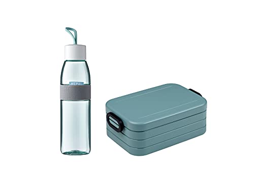Mepal - Lunch Set To Go - Lunch-Set mit Lunchbox & Wasserflasche - Geschenkset Gesundes Mittagessen - Brotdose für 2 Sandwiches oder 4 Scheiben Brot - Trinkflasche 500 ml - Nordic Green von Mepal