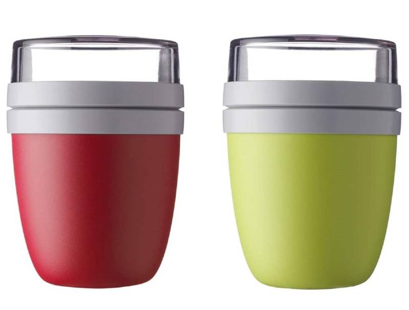 Mepal Lunchbox Lunchpot Ellipse 2-er Set Lunchbox (Nordic Red und Lemon) von Mepal
