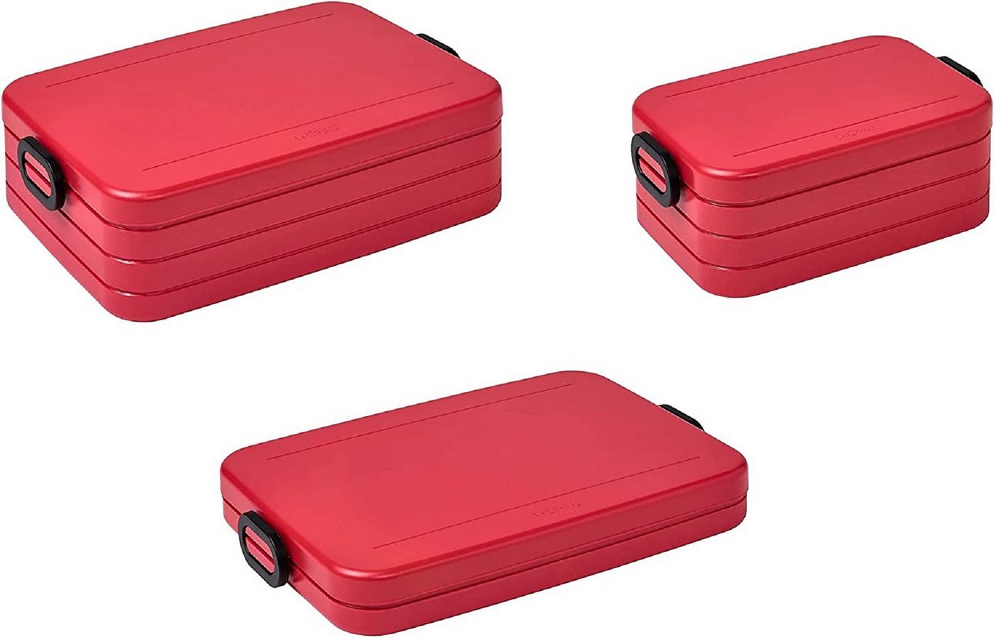 Mepal Lunchbox Mepal Take a Break Set – Nordic Red – Groß / Klein / Flat – Lunchbox mit Trennwand, Kunststoff, (Set, 3-tlg) von Mepal