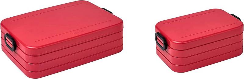 Mepal Lunchbox 2-tlg. Mepal Set – Nordic Red – Groß / Klein – Lunchbox mit Trennwand, Acrylnitril-Butadien-Styrol (ABS), (Set, 2-tlg., Lunchbox mit Trennwand groß und klein) von Mepal