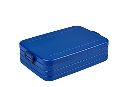 Mepal Brotdose Large – Brotdose To Go - Lunchbox für 4 Sandwiches oder 8 Brotscheiben - Meal Prep Box - Brotdose Erwachsene - Essenbox mit Unterteilung - Vivid blue von Mepal