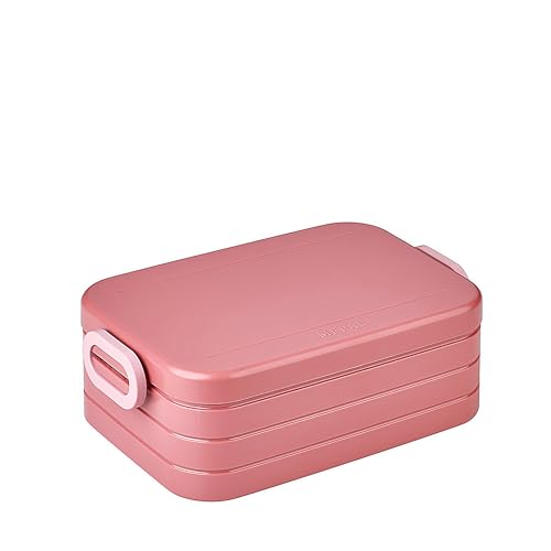 Mepal Brotdose Midi – Brotdose To Go - Lunchbox für 2 Sandwiches oder 4 Brotscheiben - Meal Prep Box - Brotdose Erwachsene - Essenbox mit Unterteilung - Vivid mauve von Mepal