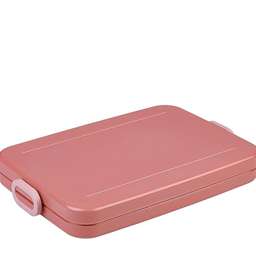 Mepal Brotdose Flat – Brotdose To Go - Lunchbox für 2 Sandwiches oder 4 Brotscheiben - Meal Prep Box - Brotdose Erwachsene - Essenbox mit Unterteilung - Vivid mauve von Mepal