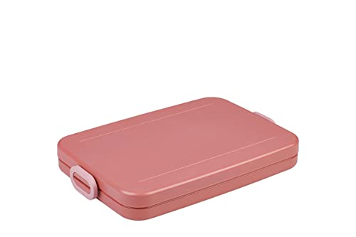 Mepal Brotdose Flat – Brotdose To Go - Lunchbox für 4 Brotscheiben - Meal Prep Box - Brotdose Erwachsene - Essenbox mit Unterteilung - Vivid mauve von Mepal