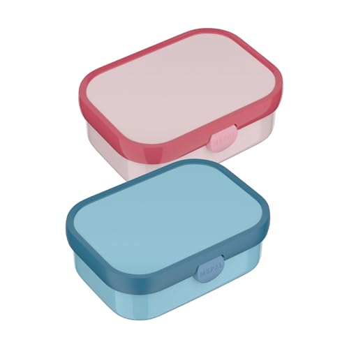 Mepal - Lunchboxen Campus 2er Set - Bento Lunchboxen für Kinder - Brotdosen mit Bento-Fach & Gabel - Meal Prep Box mit Clip-Verschluss - Spülmaschinenfest - 750 ml - Cool blue & Cool pink Mepal - Lunchboxen Campus 2er Set - Bento Lunchboxen für Kinder - Brotdosen mit Bento-Fach & Gabel - Meal Prep Box mit Clip-Verschluss - Spülmaschinenfest - 750 ml - Cool blue & Cool pink von Mepal
