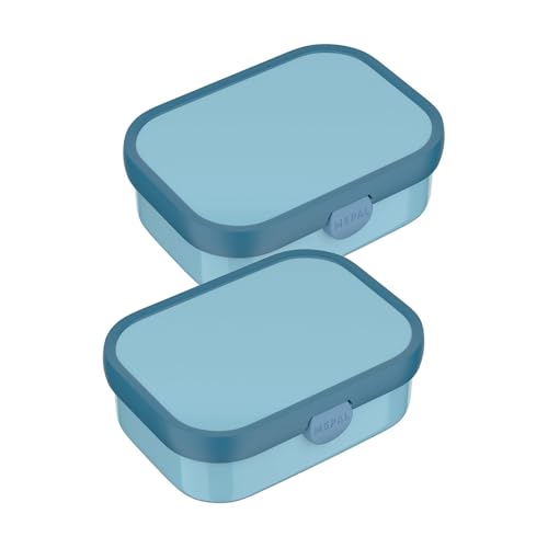 Mepal - Lunchboxen Campus 2er Set - Bento Lunchboxen für Kinder - Brotdosen mit Bento-Fach & Gabel - Meal Prep Box mit Clip-Verschluss - Spülmaschinenfest - 750 ml - Cool blue Mepal - Lunchboxen Campus 2er Set - Bento Lunchboxen für Kinder - Brotdosen mit Bento-Fach & Gabel - Meal Prep Box mit Clip-Verschluss - Spülmaschinenfest - 750 ml - Cool blue von Mepal