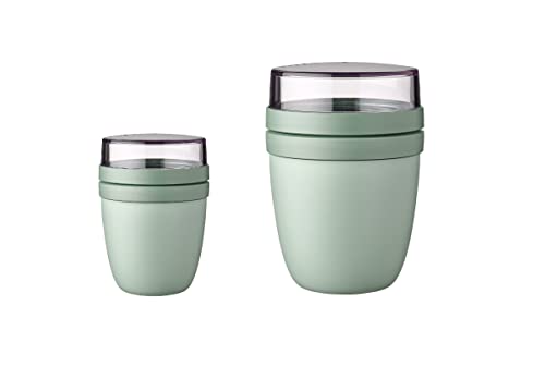 Mepal - Lunchpot Ellipse Duo Pack – Nordic Sage – Mini + Large – praktischer Müslibecher, Joghurtbecher, To go Becher – Geeignet für Tiefkühler, Mikrowelle und Spülmaschine Mepal - Lunchpot Ellipse Duo Pack – Nordic Sage – Mini + Large – praktischer Müslibecher, Joghurtbecher, To go Becher – Geeignet für Tiefkühler, Mikrowelle und Spülmaschine von Mepal