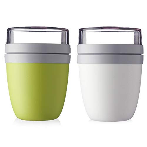 Mepal | Lunchpot Ellipse Mixed | Lemon Lime + Nordic White | Müslibecher to go | Unterteilung für Joghurt & Müsli | 500 ml + 200 ml | Geeignet für Gefrierschrank, Mikrowelle & Spülmaschine Mepal | Lunchpot Ellipse Mixed | Lemon Lime + Nordic White | Müslibecher to go | Unterteilung für Joghurt & Müsli | 500 ml + 200 ml | Geeignet für Gefrierschrank, Mikrowelle & Spülmaschine von Mepal