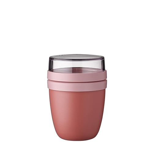 Mepal Müslibecher to go - Klein - praktischer Joghurtbecher - Unterteilung für Joghurt & Müsli - Geeignet für Gefrierschrank, Mikrowelle & Spülmaschine - 300 ml + 120 ml - Vivid Mauve von Mepal