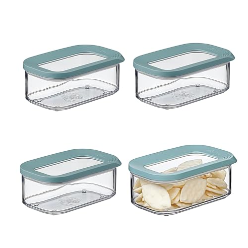 Mepal | Modula Vorratsdose Set | 425 ml | Kunststoffbehälter mit Deckel | 4 Stück | ideal zur Aufbewahrung von Lebensmitteln | stapelbar & platzsparend | spülmaschinengeeignet | Nordic Green Mepal | Modula Vorratsdose Set | 425 ml | Kunststoffbehälter mit Deckel | 4 Stück | ideal zur Aufbewahrung von Lebensmitteln | stapelbar & platzsparend | spülmaschinengeeignet | Nordic Green von Mepal