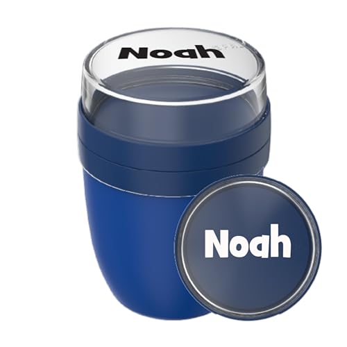 Mepal Müslibecher To Go mit Namen - Personalisierte Joghurtbecher - Lunchpot Ellipse Mini - To Go Becher - Geeignet für Gefrierschrank, Mikrowelle & Spülmaschine - 300 ml + 120 ml - Vivid blue Mepal Müslibecher To Go mit Namen - Personalisierte Joghurtbecher - Lunchpot Ellipse Mini - To Go Becher - Geeignet für Gefrierschrank, Mikrowelle & Spülmaschine - 300 ml + 120 ml - Vivid blue von Mepal