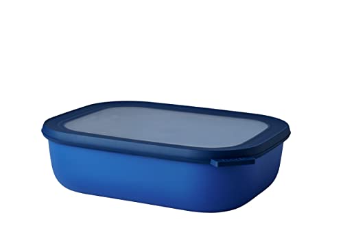 Mepal - Multi Bowl Cirqula Rectangular - Vorratsdose mit Deckel - Geeignet als Luftdichte Aufbewahrungsbox für den Kühlschrank, Mikrowellengeschirr & als Frischhaltedosen - 2000 ml - Vivid Blue von Mepal