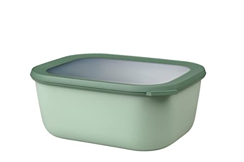 Mepal - Multi Bowl Cirqula Rectangular - Vorratsdose mit Deckel - Geeignet als Luftdichte Aufbewahrungsbox für den Kühlschrank, Mikrowellengeschirr & als Frischhaltedosen - 3000 ml - Nordic Sage von Mepal