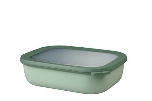 Mepal - Multi Bowl Cirqula Rectangular - Vorratsdose mit Deckel - Geeignet als Luftdichte Aufbewahrungsbox für den Kühlschrank, Mikrowellengeschirr & als Frischhaltedosen - 2000 ml - Nordic Sage von Mepal