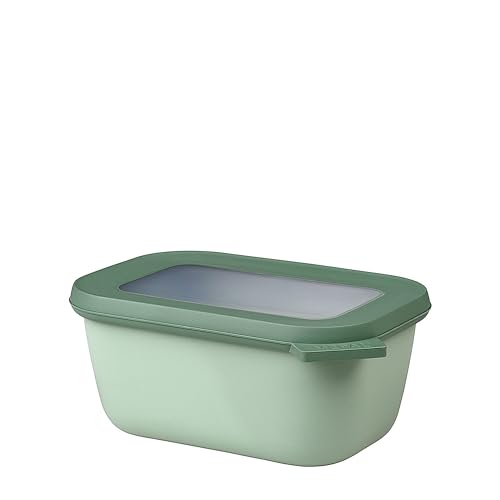Mepal Multi Bowl Cirqula Rectangular - Mikrowellen Geschir - Geeignet als Luftdichte Aufbewahrungsbox für den Kühlschrank, Mikrowellengeschirr & als Frischhaltedosen - 750 ml - Nordic sage von Mepal
