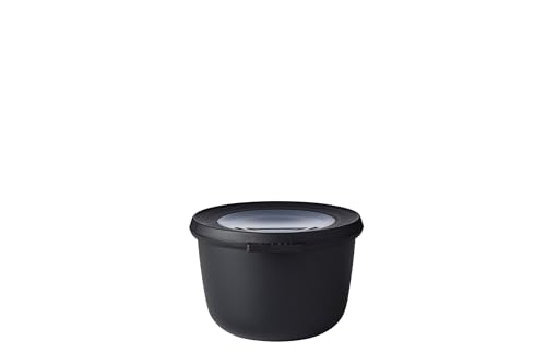 Mepal - Multi Bowl Cirqula Round - Vorratsdose mit Deckel - Geeignet als Luftdichte Aufbewahrungsbox für den Kühlschrank, Mikrowellengeschirr & als Frischhaltedosen - 500 ml - Nordic Black von Mepal