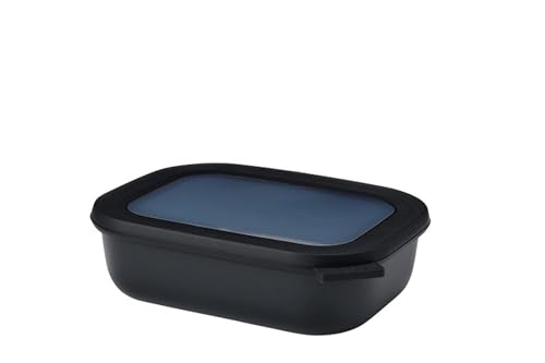 Mepal - Multi Bowl Cirqula Rectangular - Vorratsdose mit Deckel - Geeignet als Luftdichte Aufbewahrungsbox für den Kühlschrank, Mikrowellengeschirr & als Frischhaltedosen - 1000 ml - Nordic Black von Mepal