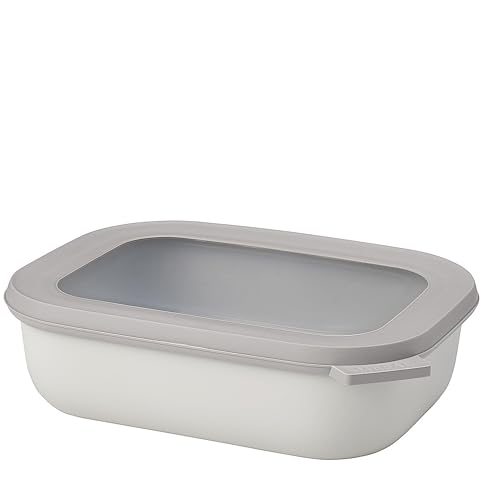 Mepal - Multi Bowl Cirqula Rectangular - Vorratsdose mit Deckel - Geeignet als Luftdichte Aufbewahrungsbox für den Kühlschrank, Mikrowellengeschirr & als Frischhaltedosen - 1000 ml - Nordic White von Mepal