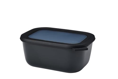 Mepal - Multi Bowl Cirqula Rectangular - Vorratsdose mit Deckel - Geeignet als Luftdichte Aufbewahrungsbox für den Kühlschrank, Mikrowellengeschirr & als Frischhaltedosen - 1500 ml - Nordic Black von Mepal