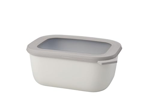 Mepal - Multi Bowl Cirqula Rectangular - Vorratsdose mit Deckel - Geeignet als Luftdichte Aufbewahrungsbox für den Kühlschrank, Mikrowellengeschirr & als Frischhaltedosen - 1500 ml - Nordic White von Mepal