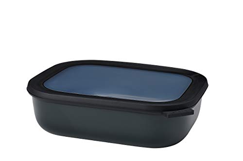 Mepal - Multi Bowl Cirqula Rectangular - Vorratsdose mit Deckel - Geeignet als Luftdichte Aufbewahrungsbox für den Kühlschrank, Mikrowellengeschirr & als Frischhaltedosen - 2000 ml - Nordic Black von Mepal
