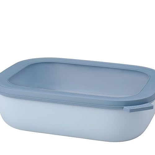 Mepal - Multi Bowl Cirqula Rectangular - Vorratsdose mit Deckel - Geeignet als Luftdichte Aufbewahrungsbox für den Kühlschrank, Mikrowellengeschirr & als Frischhaltedosen - 2000 ml - Nordic Blue von Mepal