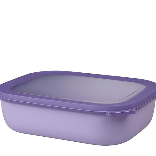 Mepal - Multi Bowl Cirqula Rectangular - Vorratsdose mit Deckel - Geeignet als Luftdichte Aufbewahrungsbox für den Kühlschrank, Mikrowellengeschirr & als Frischhaltedosen - 2000 ml - Nordic Lilac von Mepal