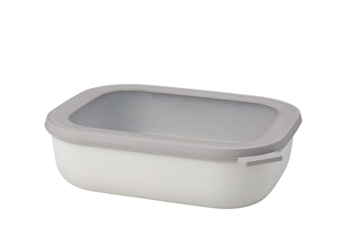 Mepal - Multi Bowl Cirqula Rectangular - Vorratsdose mit Deckel - Geeignet als Luftdichte Aufbewahrungsbox für den Kühlschrank, Mikrowellengeschirr & als Frischhaltedosen - 2000 ml - Nordic White von Mepal